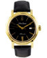 ფოტო #1 პროდუქტის Men's Swiss Automatic Heirloom Black Leather Strap Watch 46mm