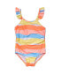 ფოტო #1 პროდუქტის Toddler, Child Girls Good Vibes Frill Strap Swimsuit