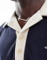 GANT logo towelling resort contrast collar polo in navy CO-ORD