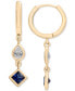 ფოტო #3 პროდუქტის Lab-Grown Blue Sapphire (1/2 ct. t.w.) & Lab-Grown White Sapphire (1/3 ct. t.w.) Dangle Huggie Hoop Earrings in 14k Gold-Plated Sterling Silver