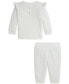 ფოტო #2 პროდუქტის Baby Girl Fleece Polo Bear Sweatshirt & Pant Set