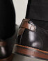 Dune London Wide Fit Striver lace up derby shoes in black leather