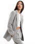 Фото #2 товара Miss Selfridge oversized blazer in grey