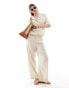 Фото #5 товара ONLY linen mix wide leg trouser co-ord in beige