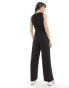 ONLY sleeveless belted linen mix jumpsuit in black