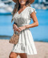 ფოტო #3 პროდუქტის Women's Striped V-Neck Ruffled Mini Beach Dress