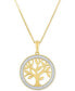 Diamond Tree 18" Pendant Necklace (1/10 ct. t.w.) in 14k Gold-Plated Sterling Silver