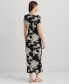 ფოტო #2 პროდუქტის Women's Floral Jersey Twist-Front Midi Dress