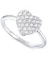ფოტო #1 პროდუქტის Diamond Pavé Heart Ring (1/2 ct. t.w.) in 10k White Gold