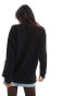 Threadbare Petite Brick high neck oversized jumper in black