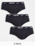 Фото #1 товара Nike 3 pack cotton stretch briefs in black