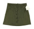 Jolt 147693 Faux-Suede Junior Button A-Line Skirt Color Green Sz 13