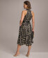 Women's Printed Belted A-Line Dress