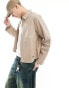 COLLUSION twill zip through shacket in stone Серый, XS - Chest 36 - фото #1