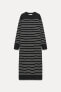 Striped long knit dress