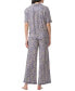 ფოტო #2 პროდუქტის Women's 2-Pc. Notched-Collar Pajamas Set