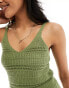 New Look knitted cami vest in khaki