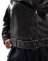 Yours PU biker jacket in charcoal grau, EU 54-56 - фото #4