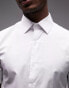 Topman short sleeve formal slim stretch fit shirt in white