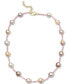 ფოტო #1 პროდუქტის Multicolor Cultured Freshwater Pearl (10-13mm) & Pink Tourmaline (8-5/8 ct. t.w.) 20" Statement Necklace in 14k Gold-Plated Sterling Silver
