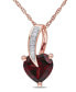 ფოტო #1 პროდუქტის Garnet and Diamond Accent Heart Pendant and Chain
