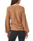 Women's Rib-Knit Bubble Sleeve Long Sleeve Sweater