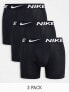 Фото #1 товара Трусы мужские Nike Dri-FIT Essential, упаковка из 3 штук, микрофибра, черные