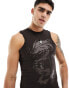 ASOS DESIGN muscle fit vest with tonal souvenir front print