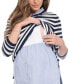 ფოტო #9 პროდუქტის Women's Cotton Maternity Nursing Sweater with Detachable Collar