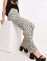 ASOS DESIGN plisse flare trouser in geo print