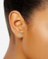 ფოტო #2 პროდუქტის Cubic Zirconia Flower Stud Earrings in Sterling Silver, Created for Macy's