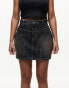 Good For Nothing denim carpenter skirt in antique blue wash