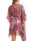 Фото #2 товара Women's Abstract-Print Side-Frill Cover-Up Dress