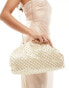 Фото #4 товара True Decadence all over pearl detail clutch bag in cream