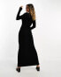 Фото #8 товара SNDYS fine knit maxi jumper dress in black