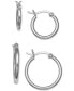 ფოტო #1 პროდუქტის 2-Pc. Set Small Hoop Earrings in Sterling Silver, Created for Macy's