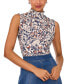 ფოტო #1 პროდუქტის Women's Sleeveless Mock Neck Knit Top