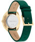 ფოტო #3 პროდუქტის Women's Quartz Green Leather Strap Watch 34mm