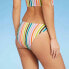 Juniors' Ribbed High Leg Scoop Bikini Bottom - Xhilaration™ Multi Stripe size M