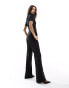 Mango jersey top tailored jumpsuit in black