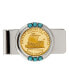 Фото #1 товара Men's Gold-Layered Westward Journey Keelboat Nickel Turquoise Coin Money Clip