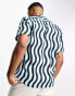 Фото #2 товара New Look short sleeve wave print shirt in blue