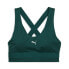 Puma Mid Impact Strong Shine Sports Bra Womens Green Casual 52387243