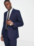 Фото #1 товара ASOS DESIGN skinny suit jacket in crosshatch in navy