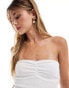 New Look pointelle bandeau top in white