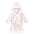 ფოტო #1 პროდუქტის Baby Girls Plush Animal Face Bathrobe, Pink Polka Dot, 0-9 Months