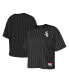 Фото #1 товара Women's Black Chicago White Sox Boxy Pinstripe T-Shirt