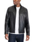 ფოტო #2 პროდუქტის Men's Perforated Faux Leather Moto Jacket, Created for Macy's