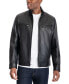 Фото #2 товара Men's Perforated Faux Leather Moto Jacket, Created for Macy's