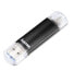 Hama Laeta Twin - 16GB - 16 GB - USB Type-A / Micro-USB - 3.2 Gen 1 (3.1 Gen 1) - 45 MB/s - Cap - Black